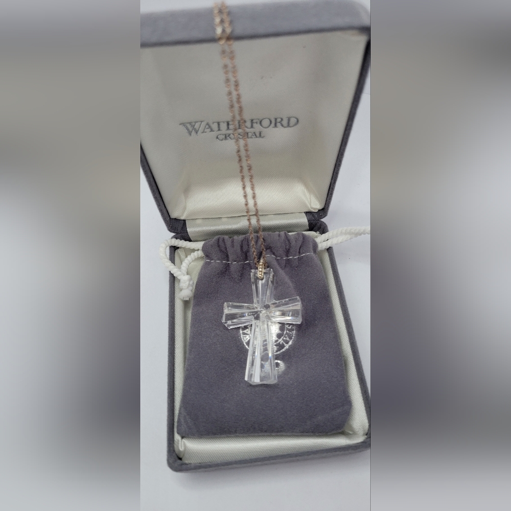 Vintage Waterford Crystal Cross Necklace